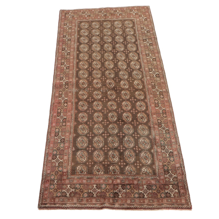 3'11 x 9'1 Hand-Knotted Afghan Turkmen Long Rug