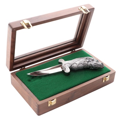 Michael A. Ricker Limited Edition Cast Pewter Dragon Head Knife in Display Case