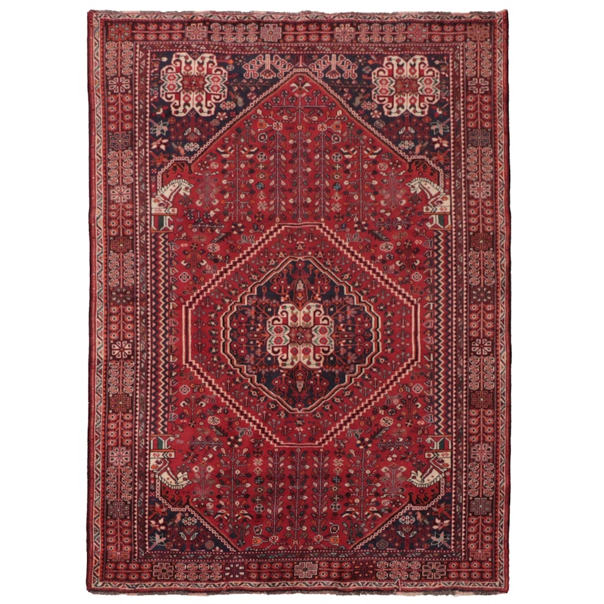 6'5 x 8'9 Hand-Knotted Persian Qashqai Area Rug