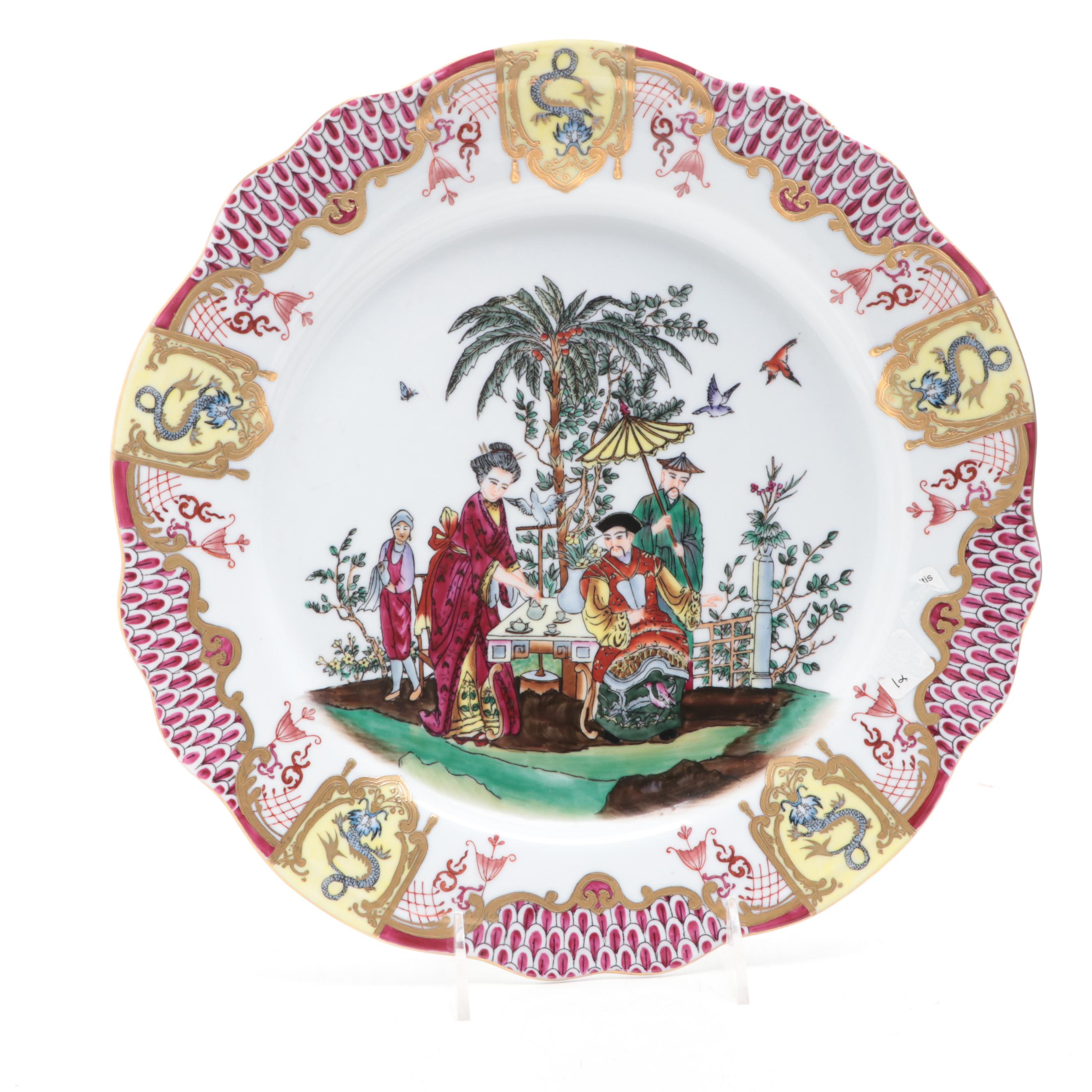 Pair of Chelsea House Chinoiserie Bone China Decorative Plates EBTH