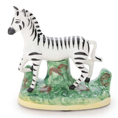Jeanne Reed Italian Pottery Staffordshire Style Zebra