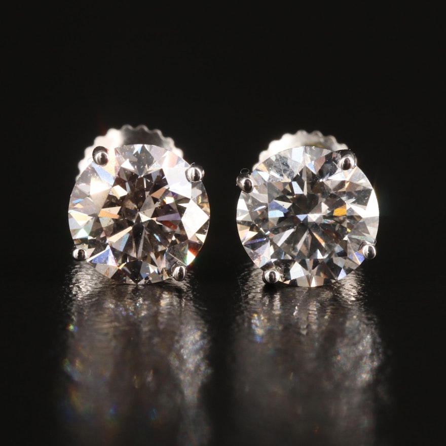 Platinum 2.98 CTW Lab Grown Diamond Stud Earrings