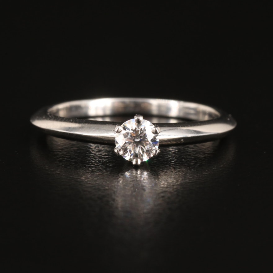 Tiffany & Co. Platinum 0.26 CT Diamond Solitaire Knife-Edge Ring