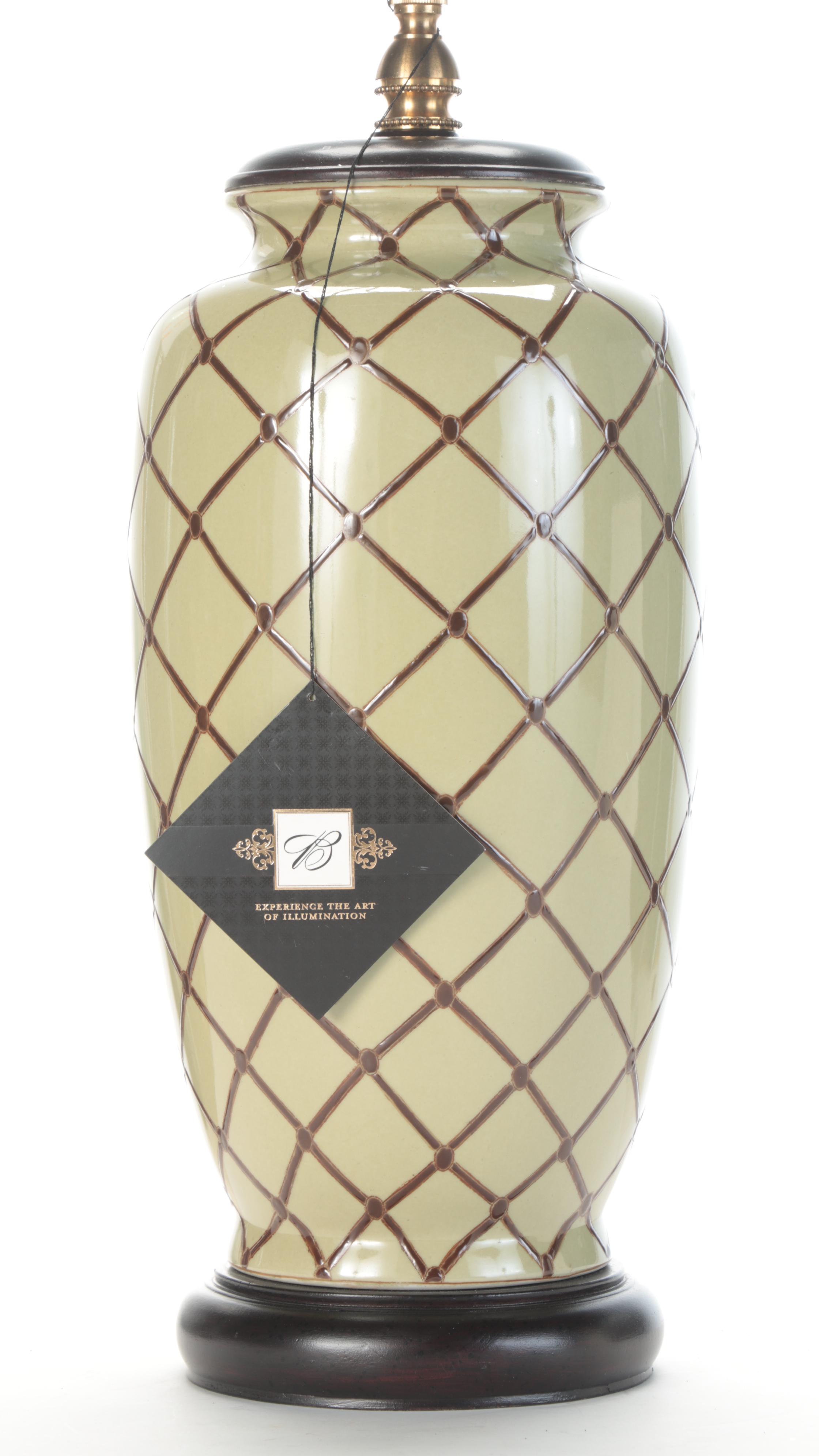 Bradburn Gallery Trellis Pattern Ceramic Table Lamp, 21st Century | EBTH