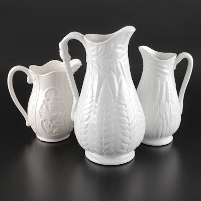 Two's Company and Other English Victorian Parian Style Pitchers