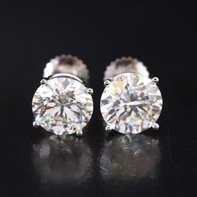 Platinum 3.88 CTW Lab Grown Diamond Stud Earrings