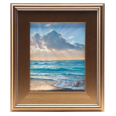 Jevgenijus Litvinas Seascape Oil Painting "Sunrays," 2022