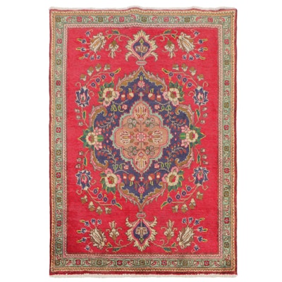 3'3 x 4'10 Hand-Knotted Persian Tabriz Accent Rug