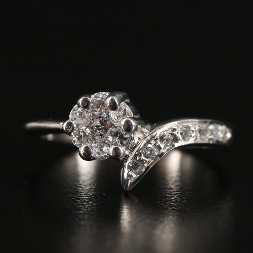 Sterling Cubic Zirconia Cluster Ring