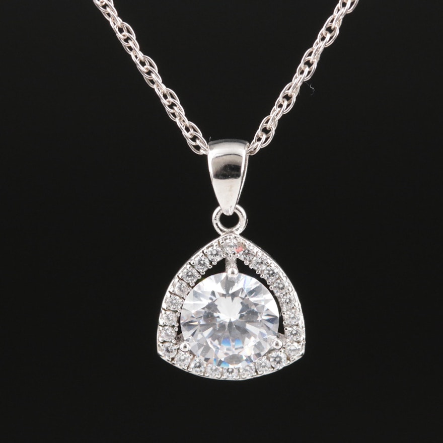 Sterling Cubic Zirconia Pendant Necklace