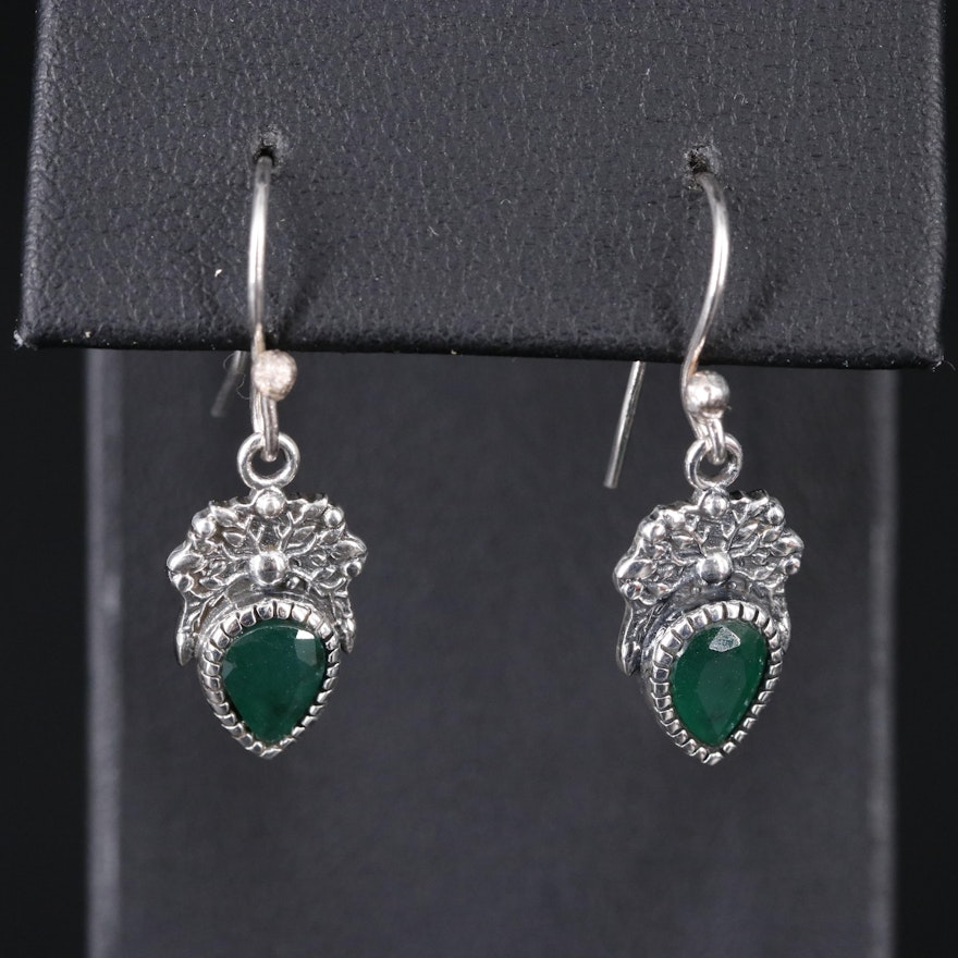 Sterling Silver Emerald Earrings