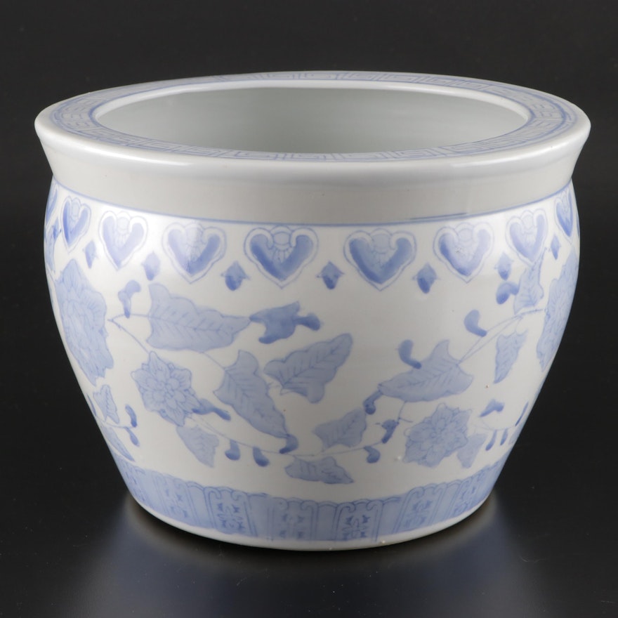 Chinese Style Blue and White Porcelain Jardinière