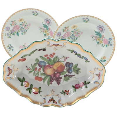 Mottahedeh Williamsburg "Duke of Gloucester" and Chatsworth "Castle Rose" Dishes