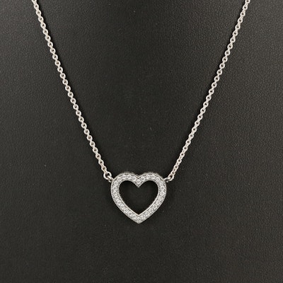 Pandora Sterling Cubic Zirconia Heart Necklace