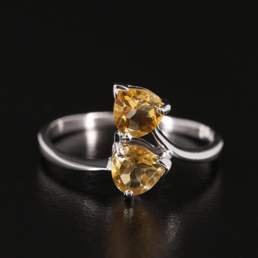 Sterling Citrine Bypass Ring