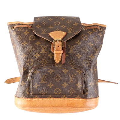 Louis Vuitton Montsouris MM Backpack in Monogram Canvas and Vachetta Leather
