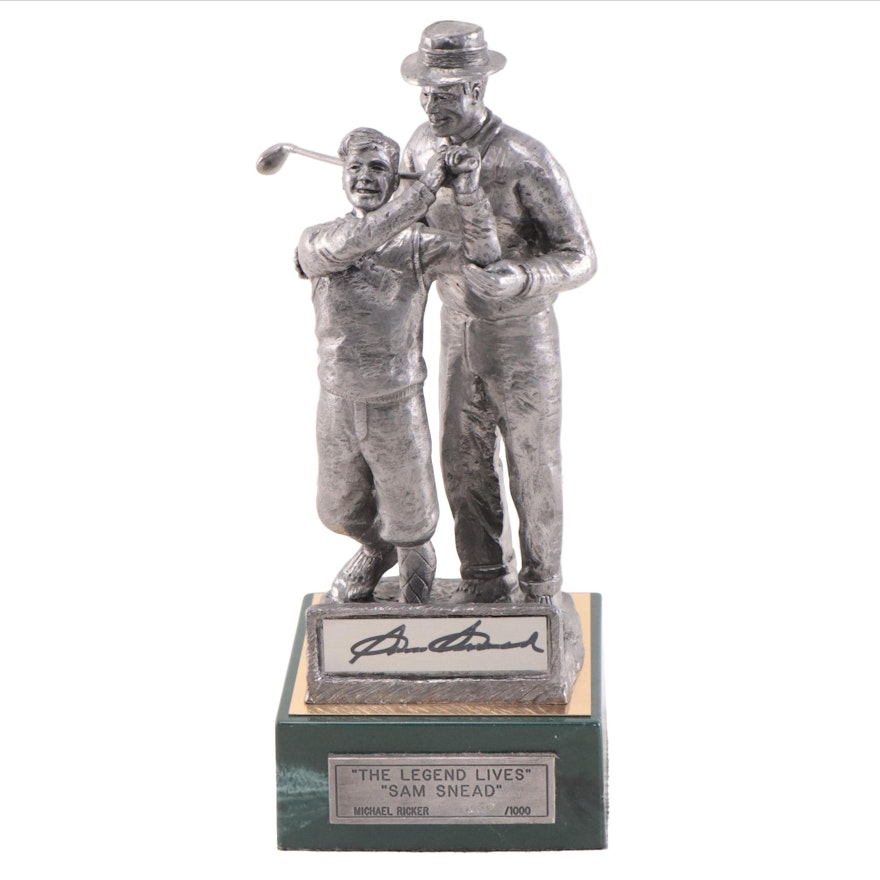 Sam Snead Signed "The Legend Lives" Pewter Sculpture by Michael Ricker, 1993