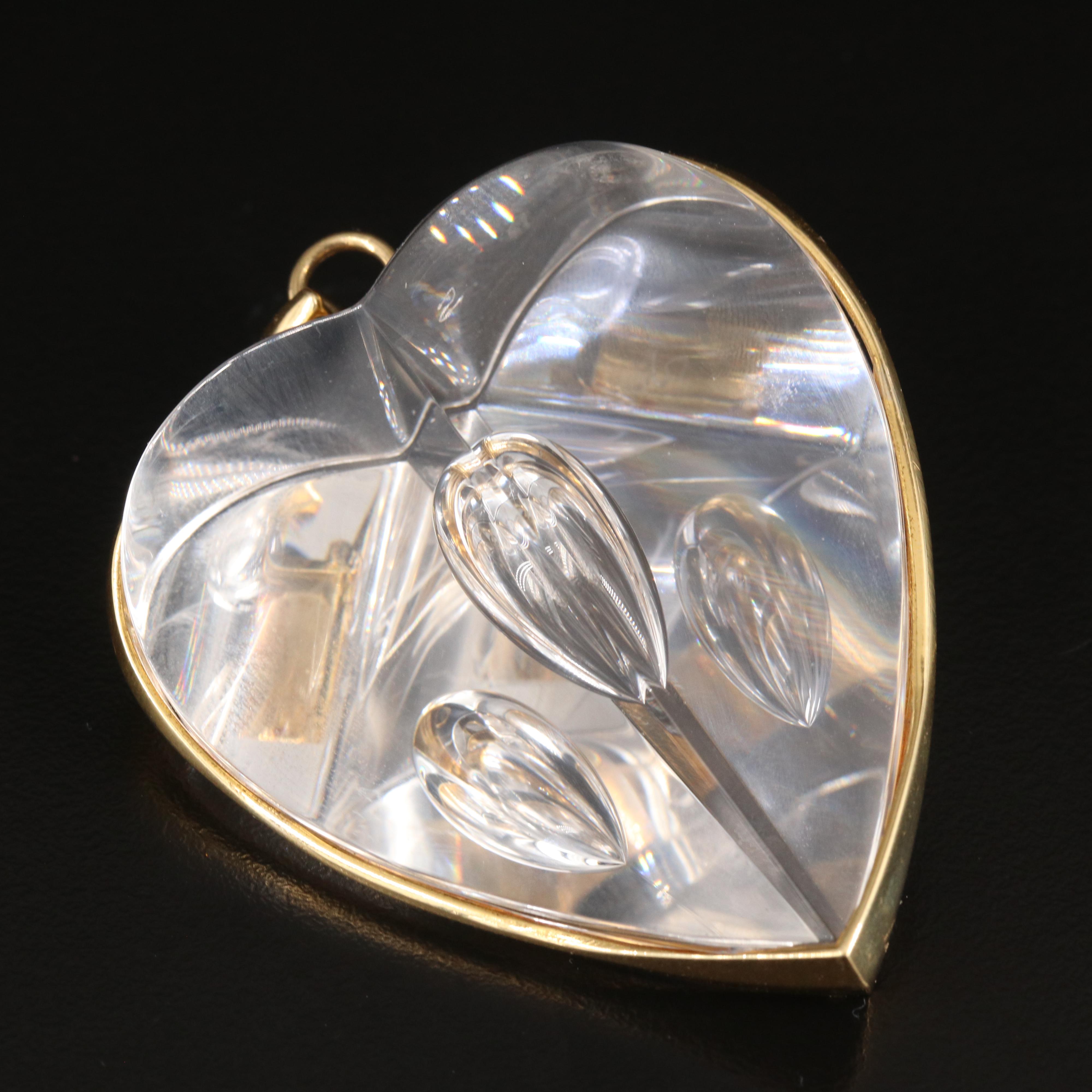 18K Lead Crystal Heart Pendant EBTH