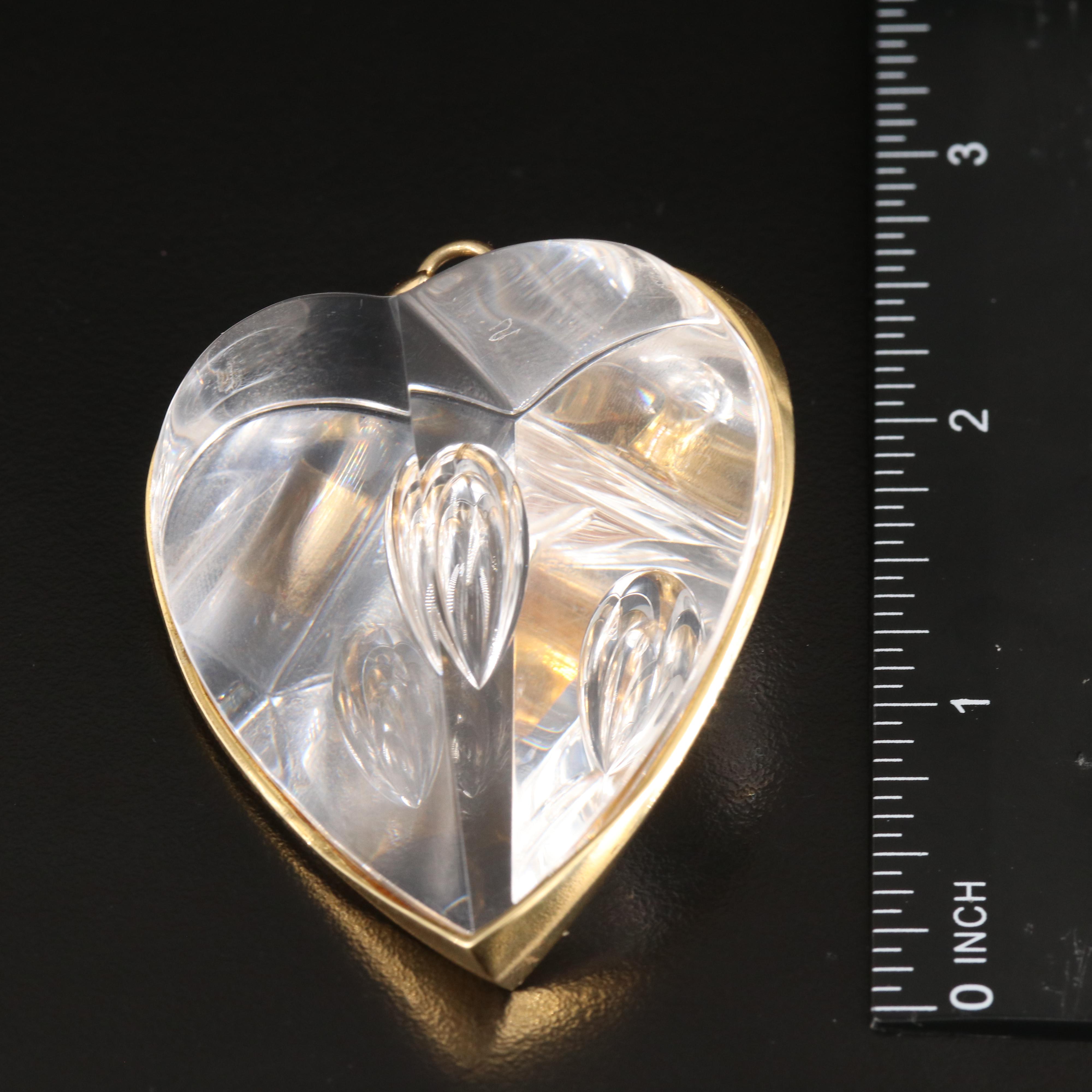 18K Lead Crystal Heart Pendant EBTH
