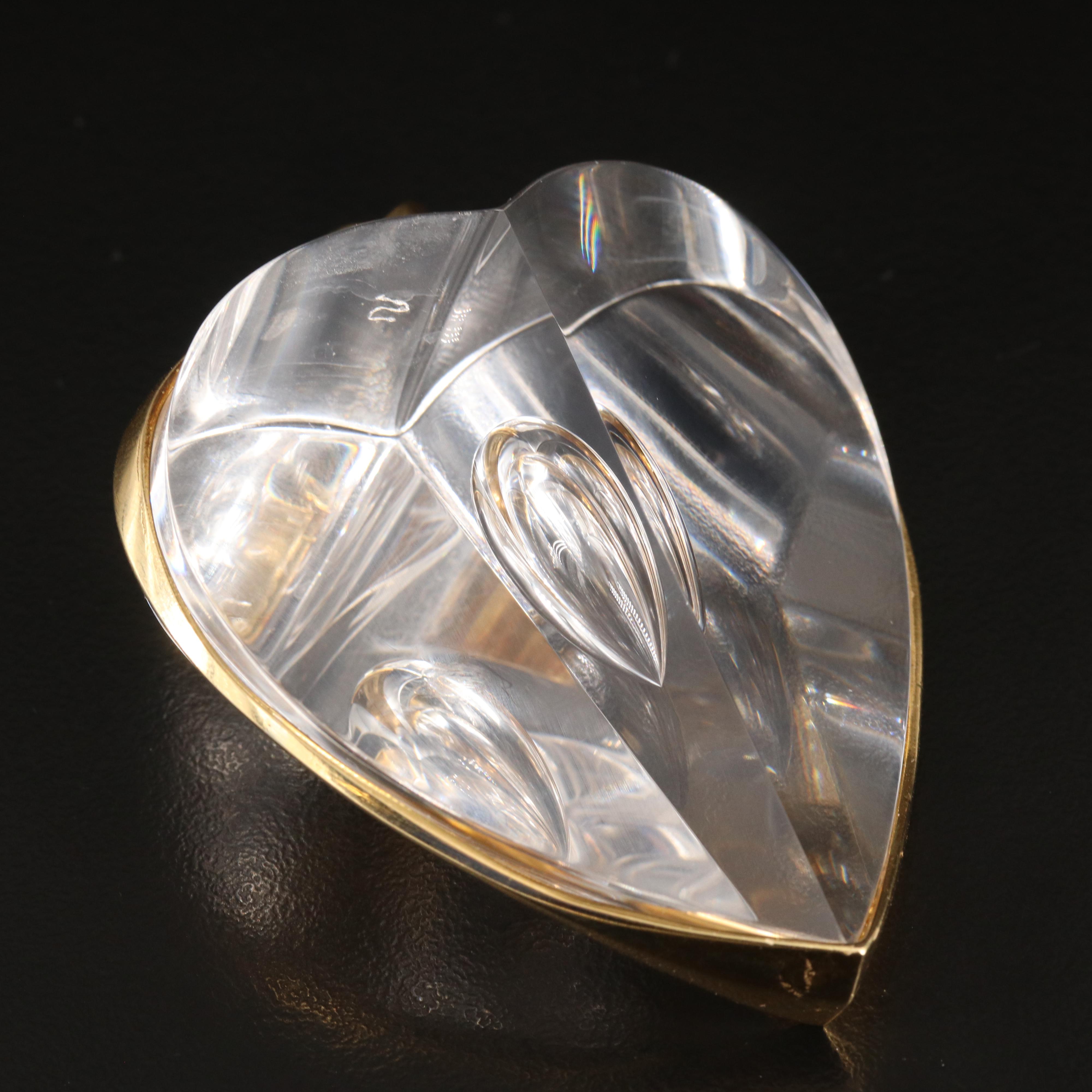 18K Lead Crystal Heart Pendant EBTH