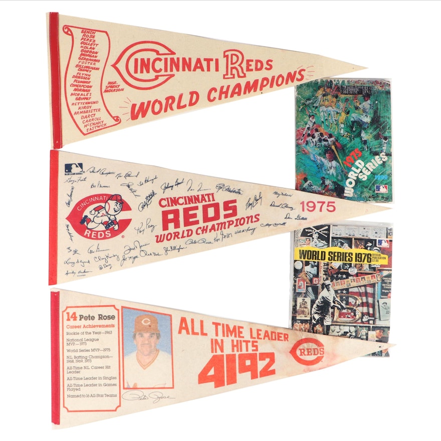 Cincinnati Reds World Series Champs, More Pennants, 1975 and 1976 MLB Yearbooks