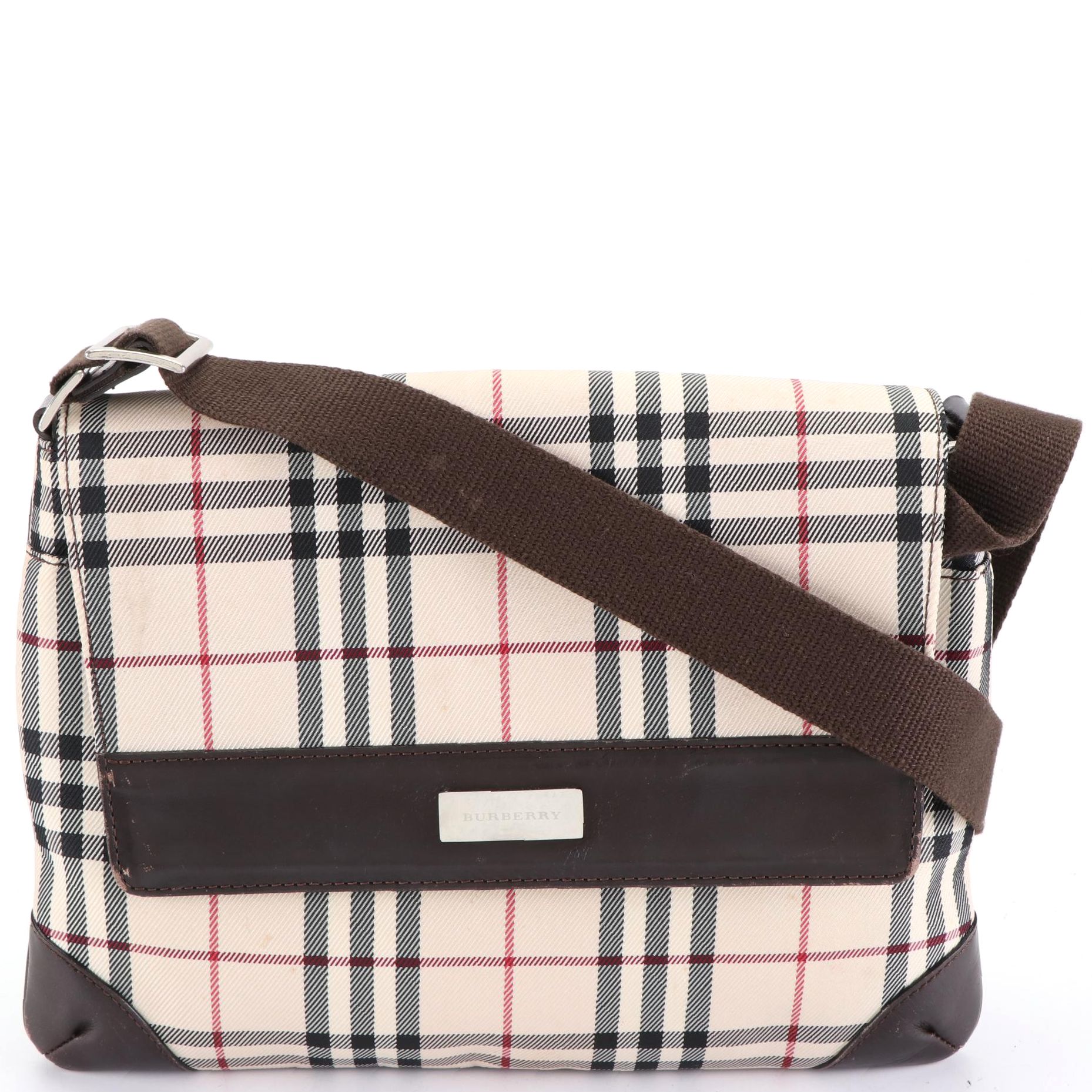 Burberry Crossbody Bag in House Check Nylon and Leather Trim EBTH