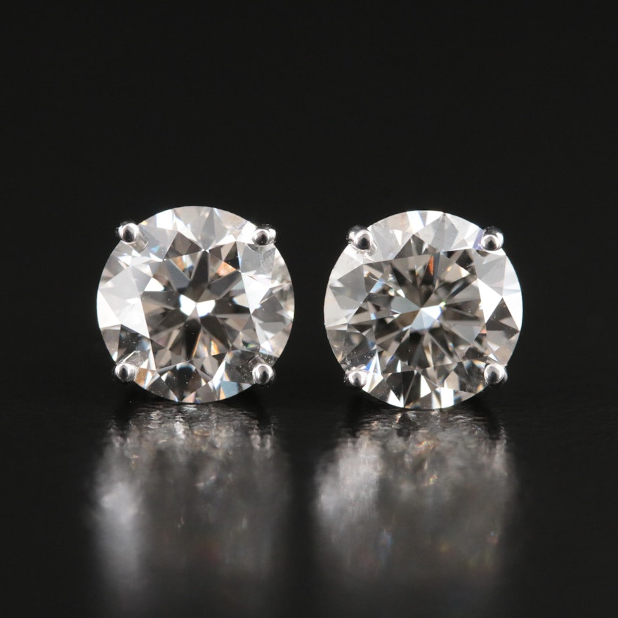 Platinum 3.01 CTW Lab Grown Diamond Earrings