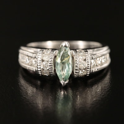 14K Alexandrite and Diamond Ring