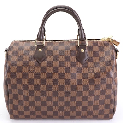 Louis Vuitton Speedy Bandoulière 30 in Damier Ebene Canvas and Leather with Box