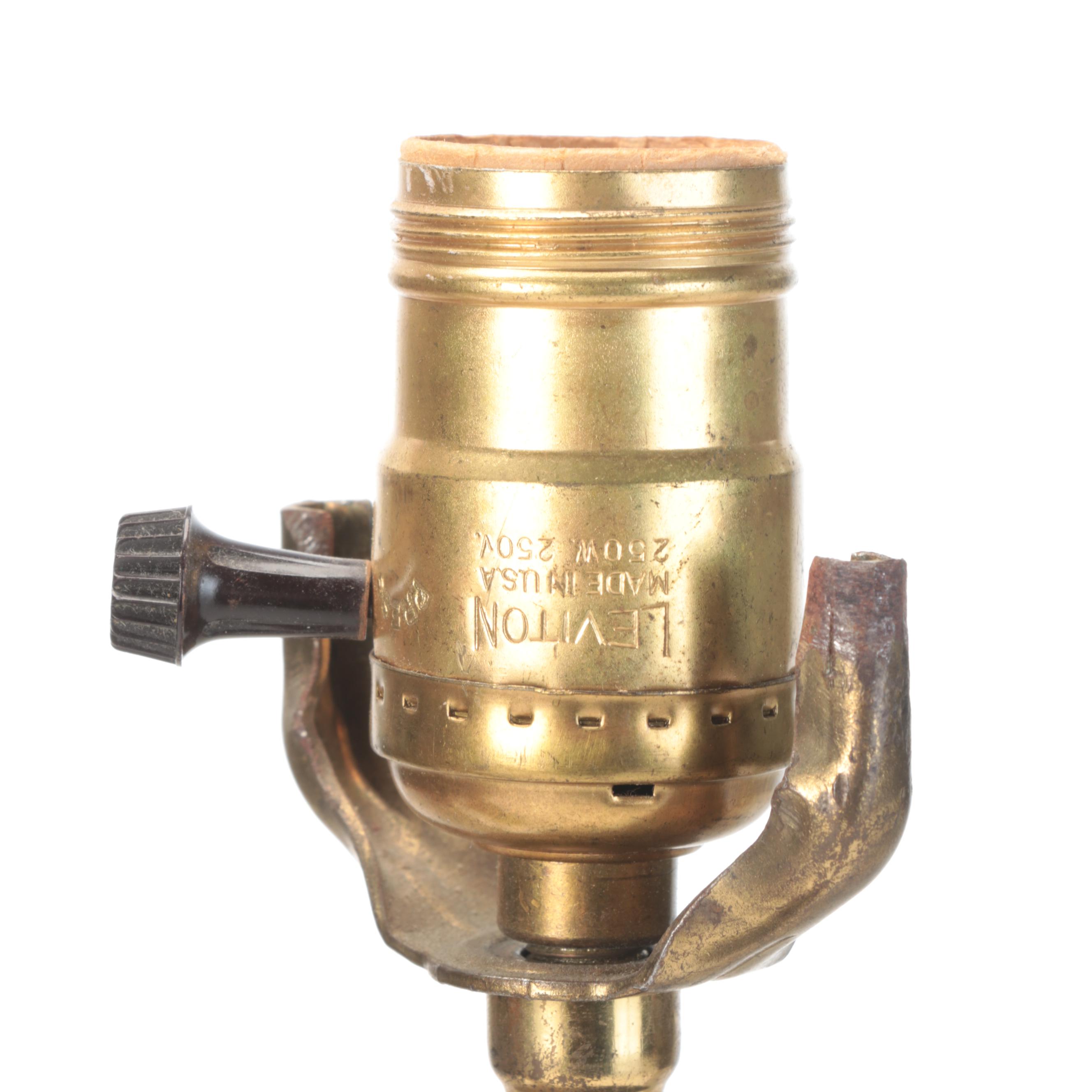 Pair of German Stoneware and Pewter Beer Stein Lamps EBTH