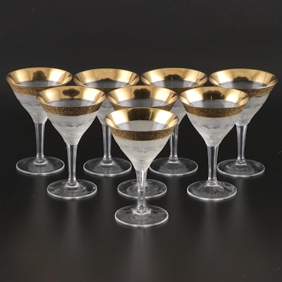 Moser "Splendid" 24K Gold and Crystal Martini Glasses
