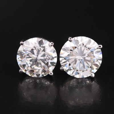 Platinum 4.92 CTW Lab Grown Diamond Stud Earrings