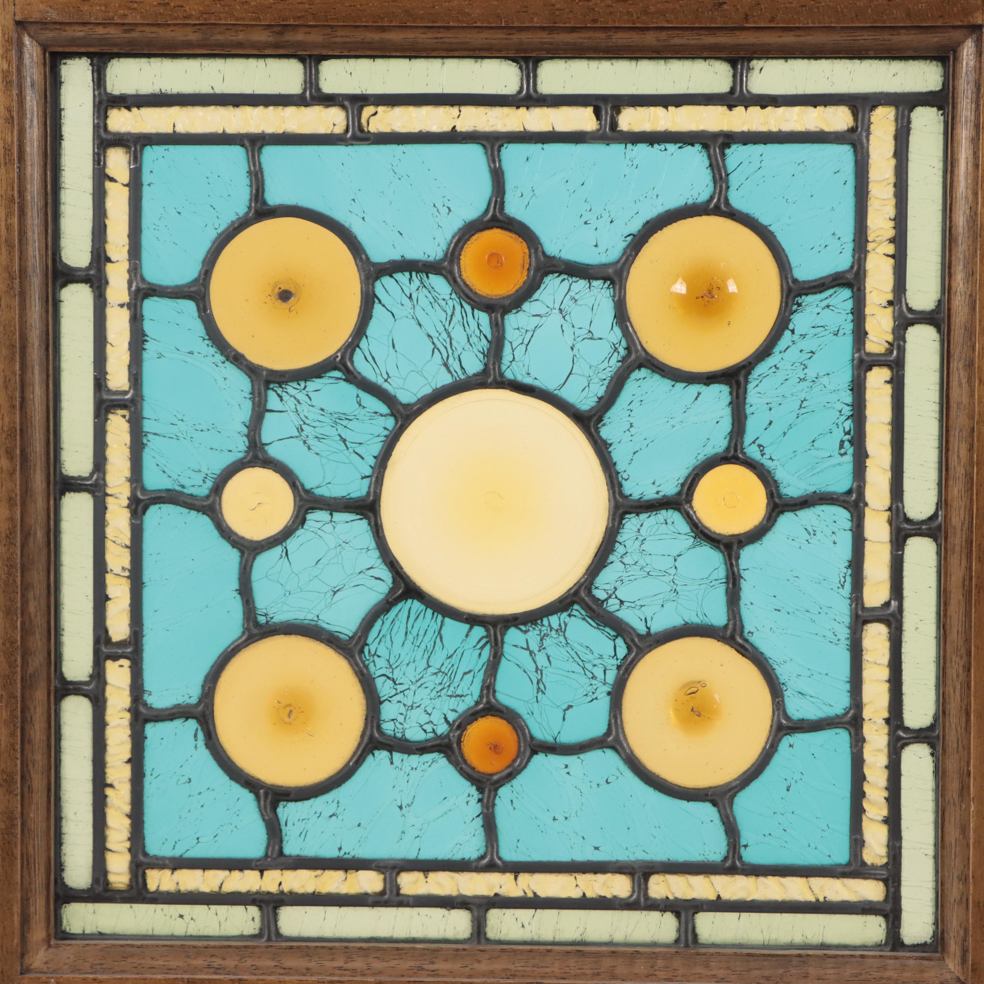 Stained Glass Leaded Panels With Sun and Celestial Motifs EBTH