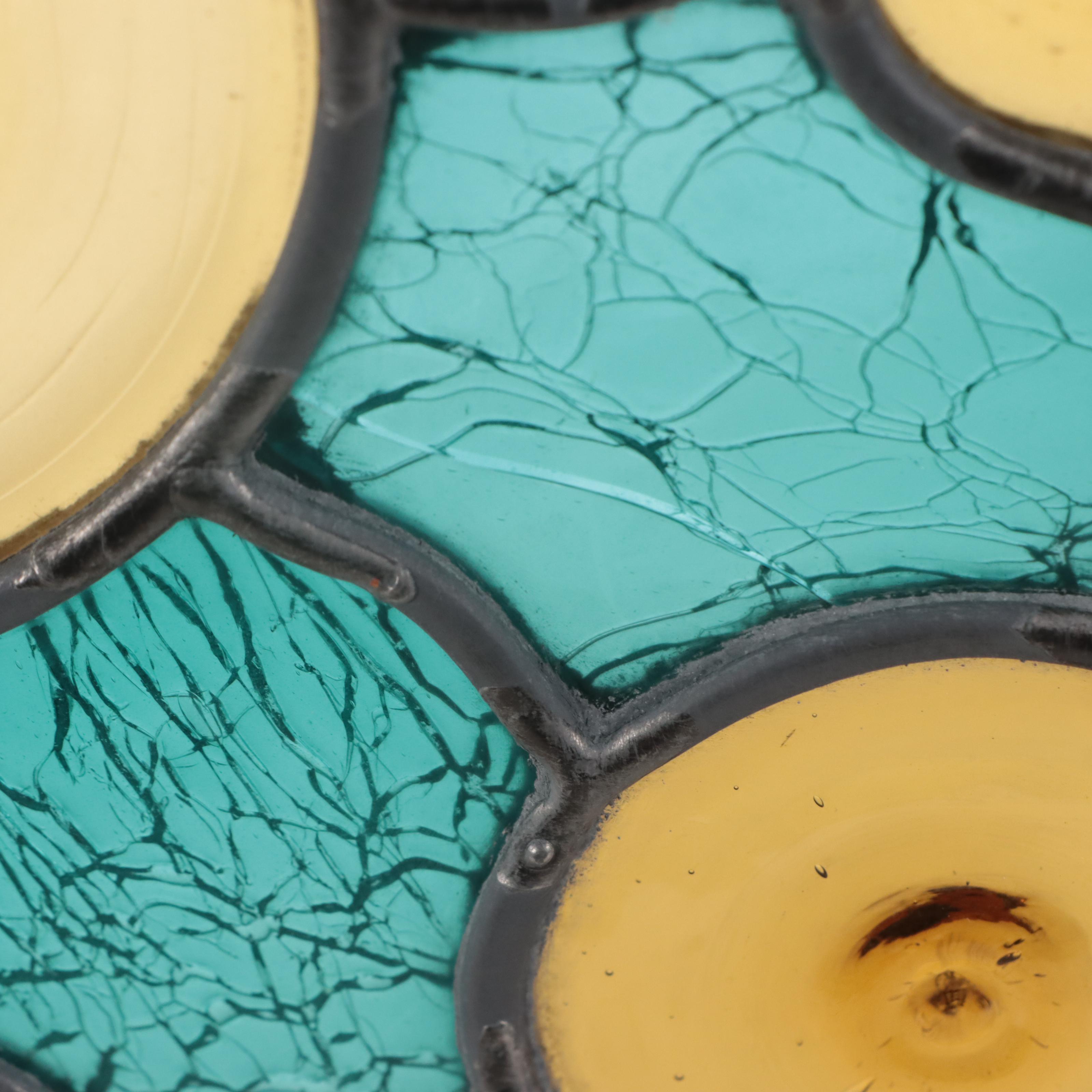 Stained Glass Leaded Panels With Sun and Celestial Motifs EBTH