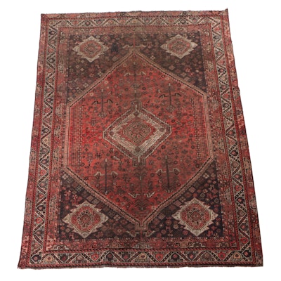 6'7 x 8'11 Hand-Knotted Persian Abadeh Area Rug