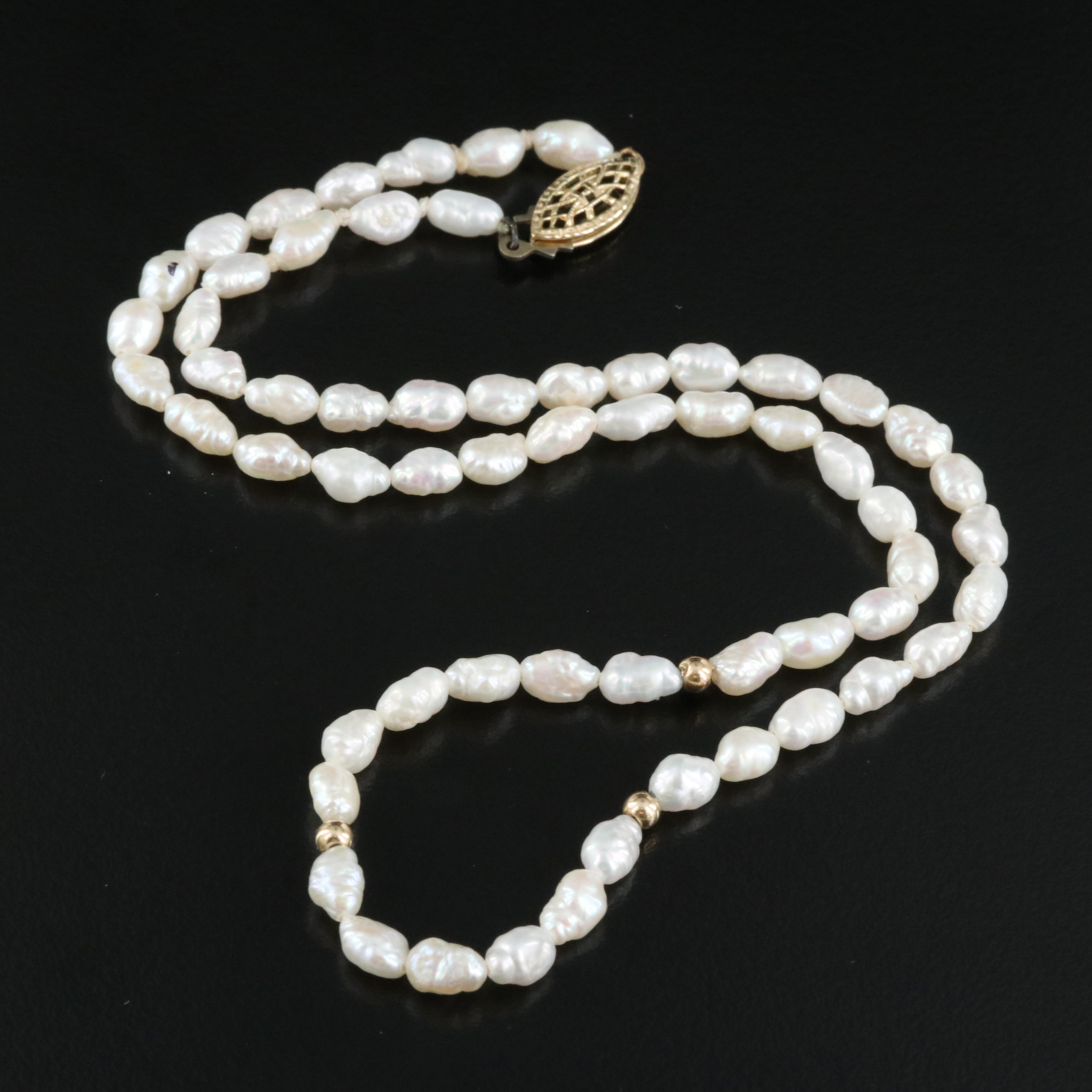 14K Pearl Necklace EBTH