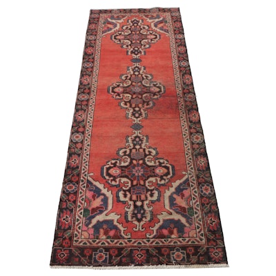 3'4 x 9'11 Hand-Knotted Persian Hamadan Carpet Runner Long Rug