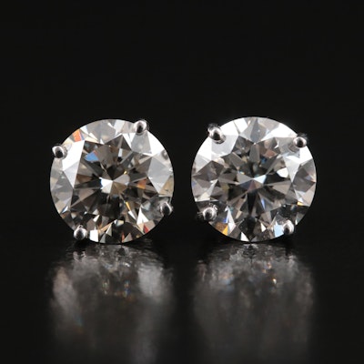 Platinum 2.85 CTW Lab Grown Diamond Stud Earrings