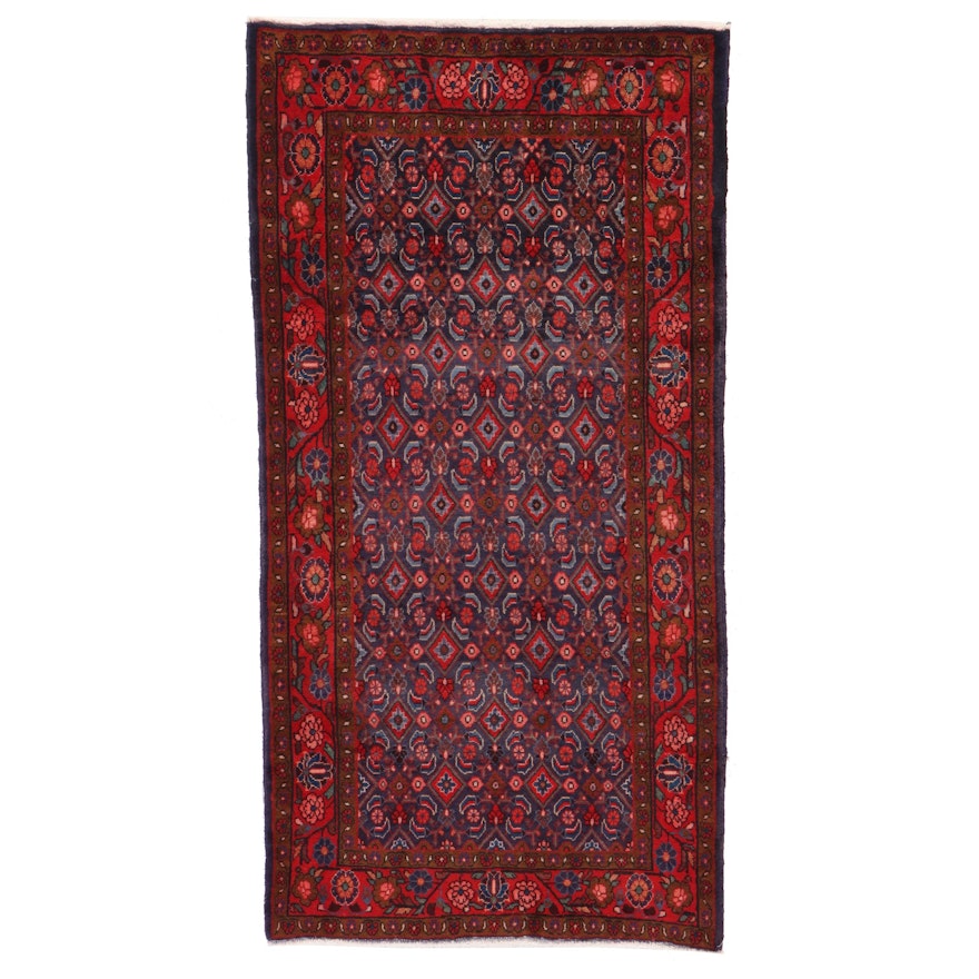 3'8 x 7'4 Hand-Knotted Persian Veramin Area Rug With Herati Motif, 1970s