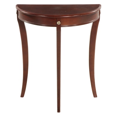 Regency Style Mahogany Demilune Hall Table, Late 20th to 21st Century