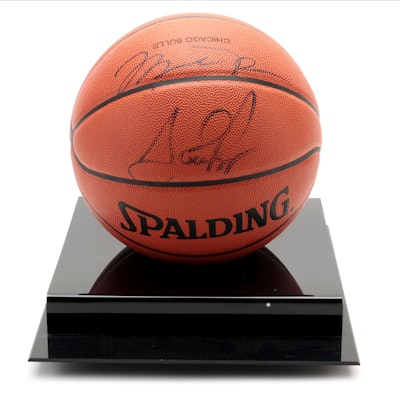 Michael Jordan, Scottie Pippen and Ron Harper Signed Bulls Game Basketball