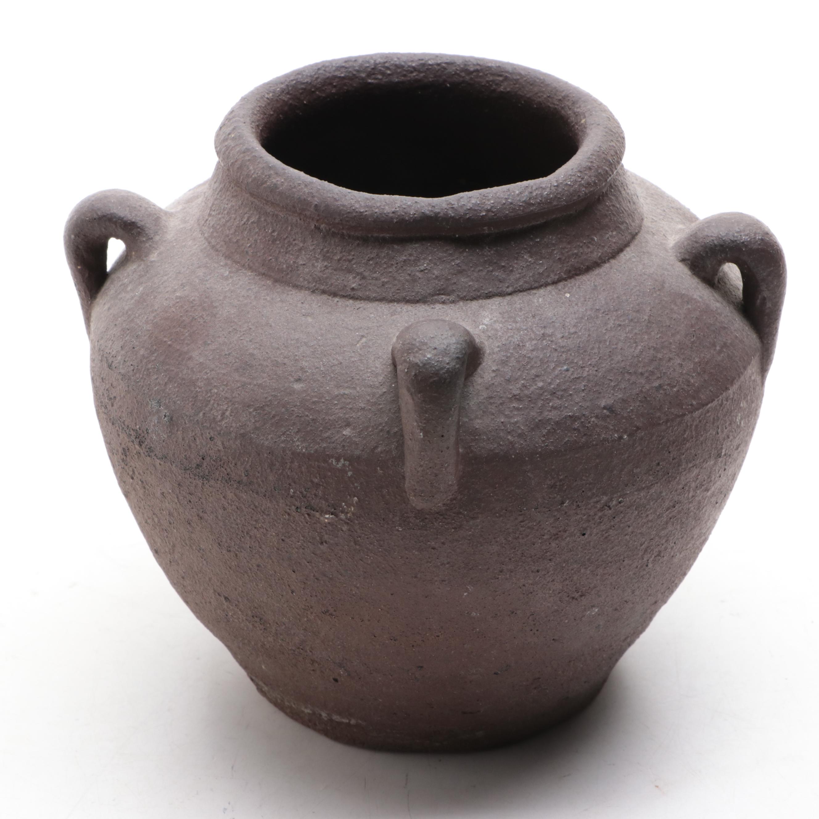 Philippine Style Stoneware Pottery Jar EBTH