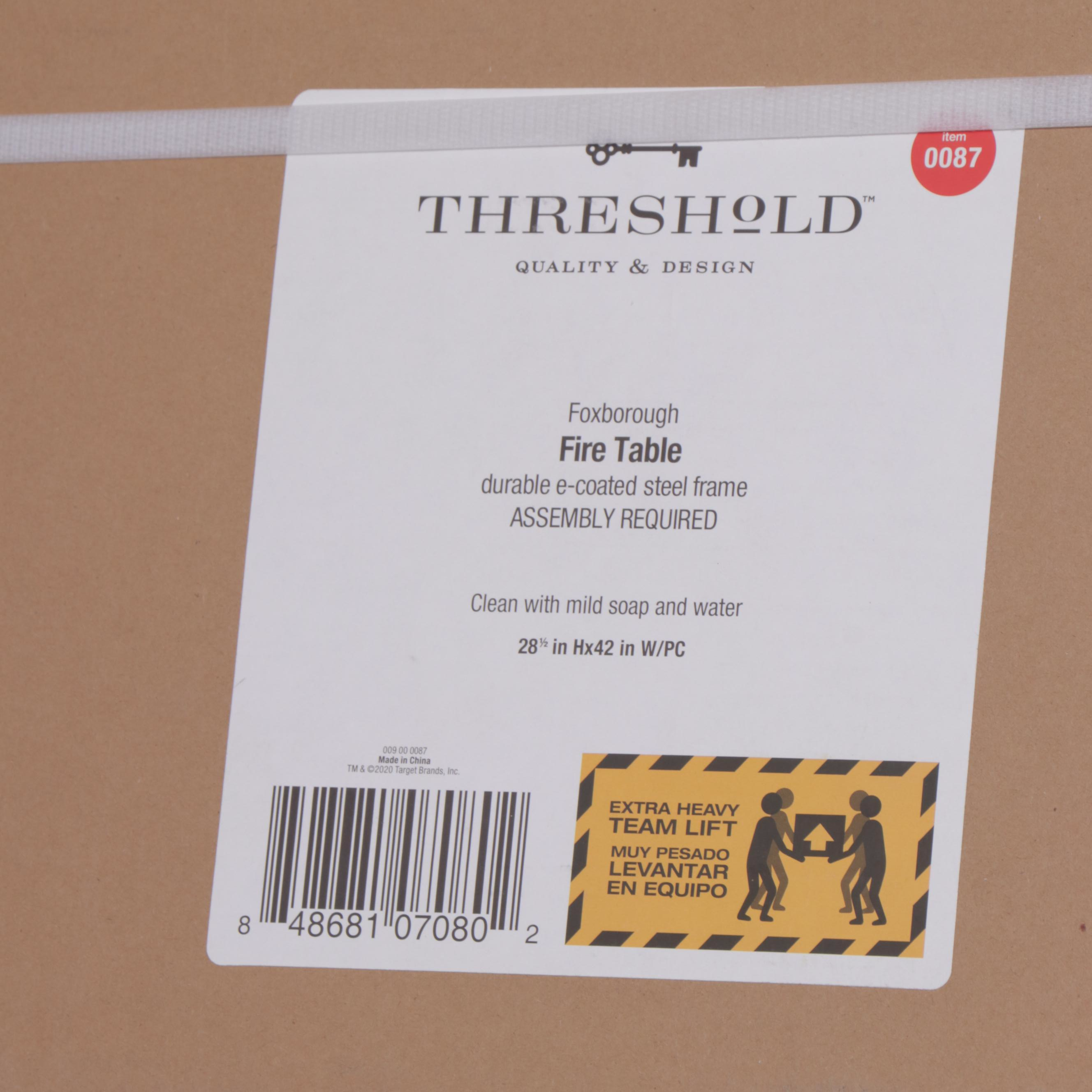 Threshold Foxborough Fire Pit Table in Grey | EBTH