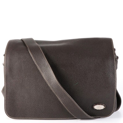 Fendi Grained Leather Messenger Flap Bag