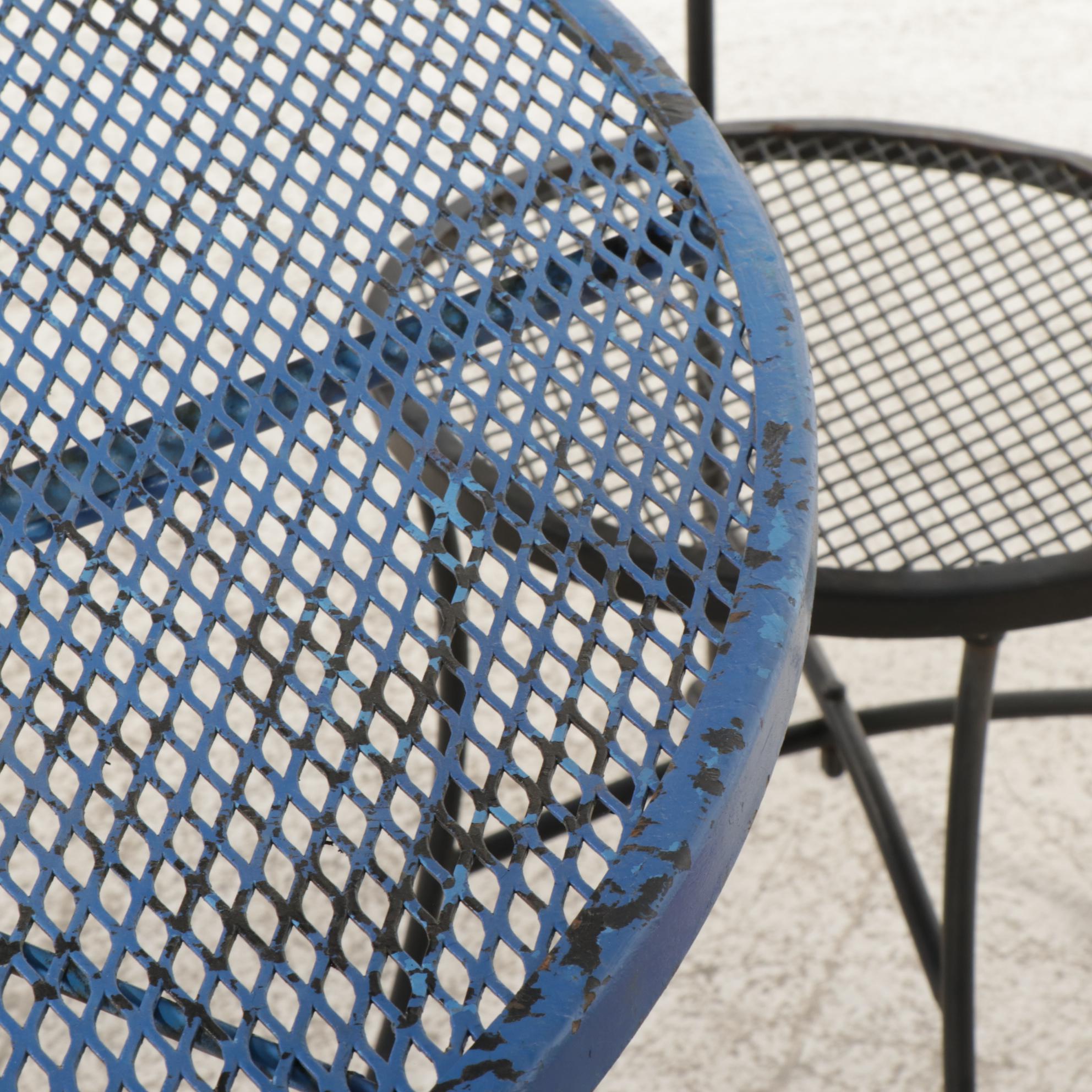 Painted Wire Mesh Patio Table with Four Chairs EBTH