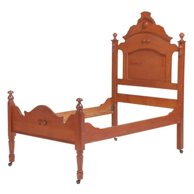 Victorian Oak Youth's Bed Frame with Custom Foam Mattress and Box Spring