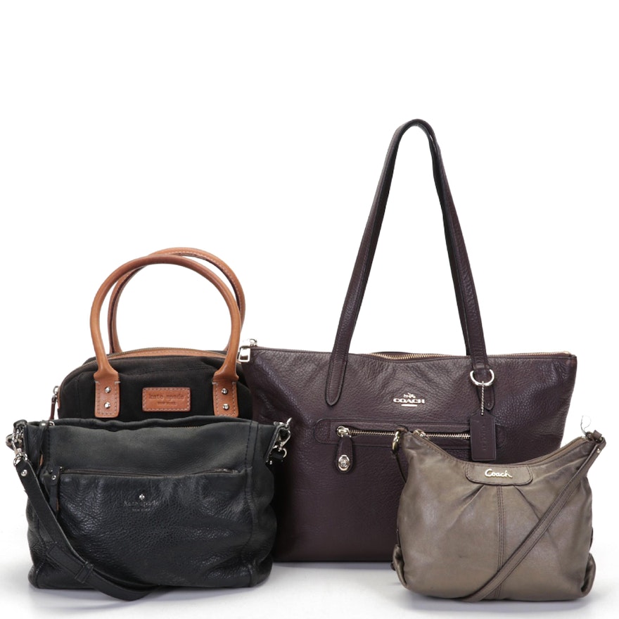 Coach Pebbled Leather Taylor Tote Bag, Crossbody Bag and Kate Spade Handbags