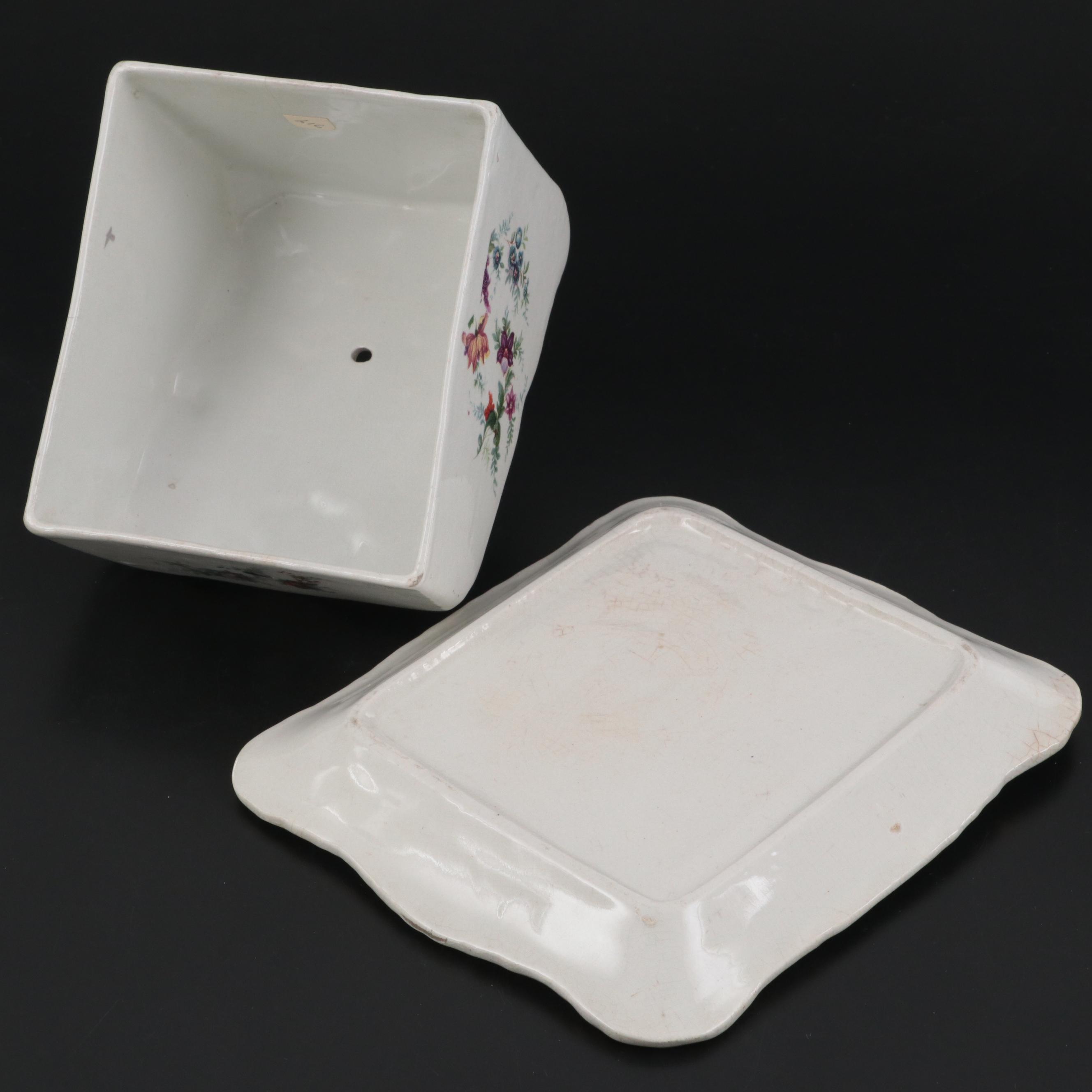 Victorian Porcelain Wedge Cheese Keeper, 20th Century EBTH