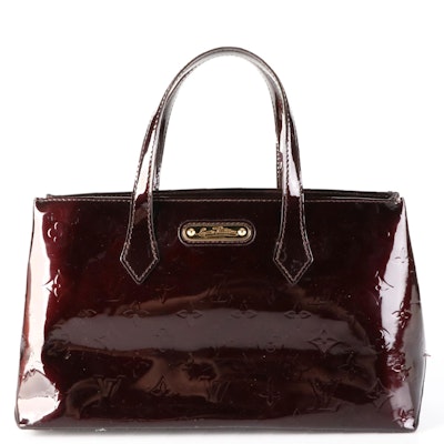Louis Vuitton Wilshire Handbag in Amarante Monogram Vernis