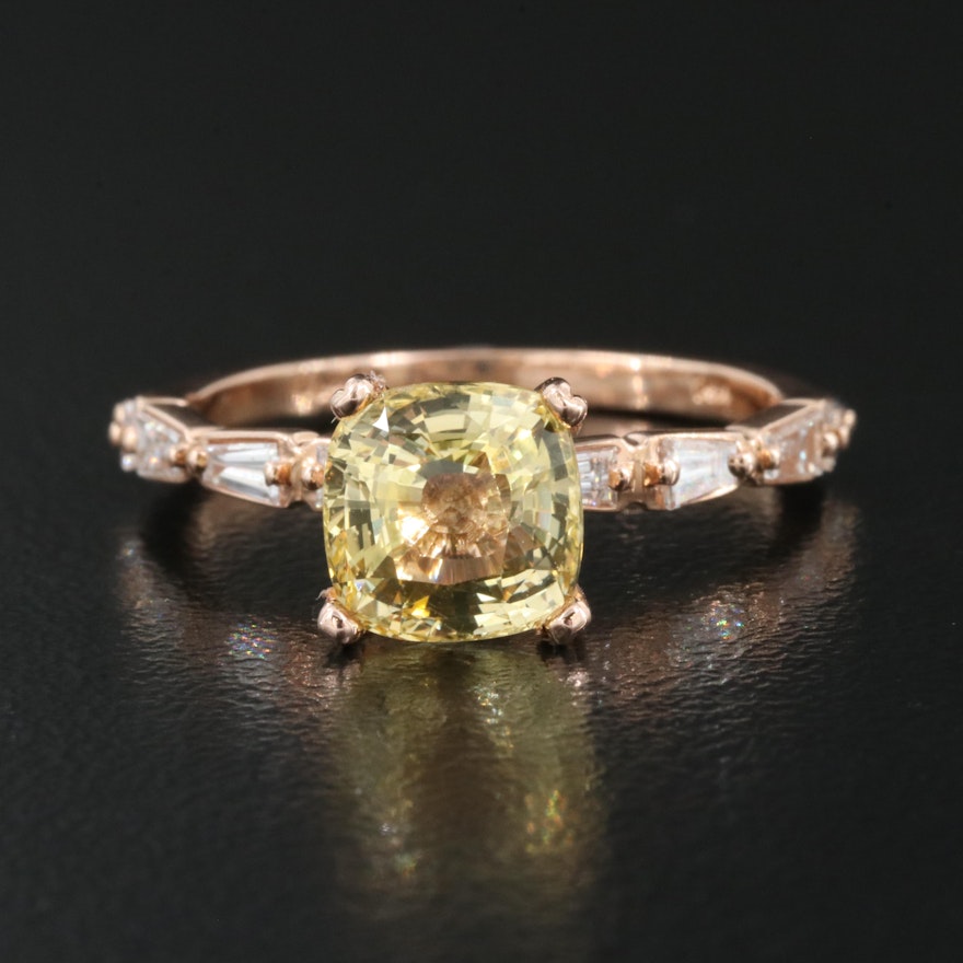 14K 2.45 CT Sapphire and Diamond Ring